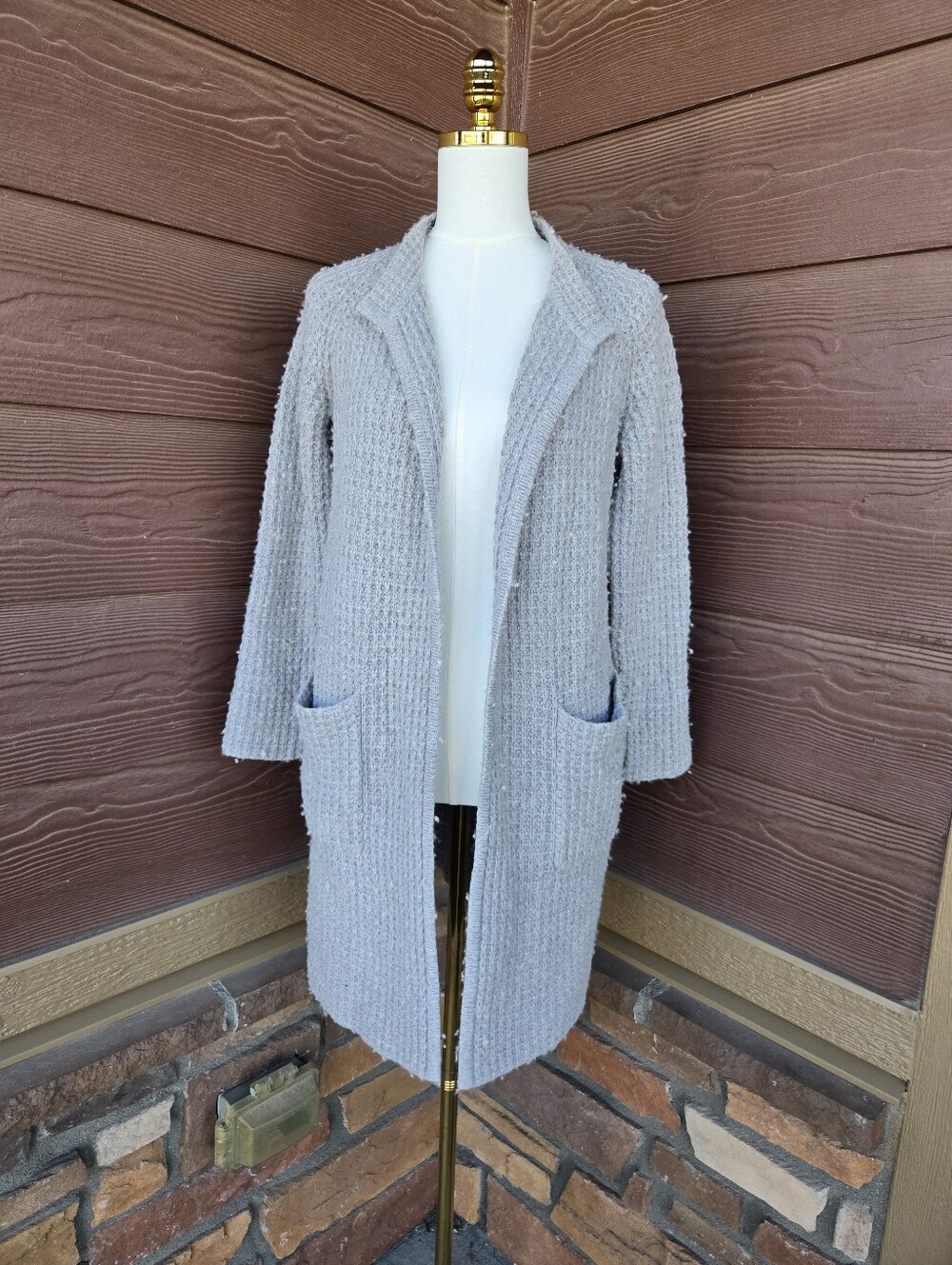 Madewell Hooded Open-Front Textured Knit Cardigan – Women’s XXS